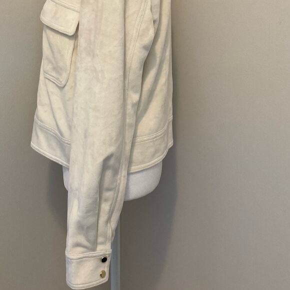 Nine West White Velvet Bomber Jacket size M Short - Picture 4 of 7